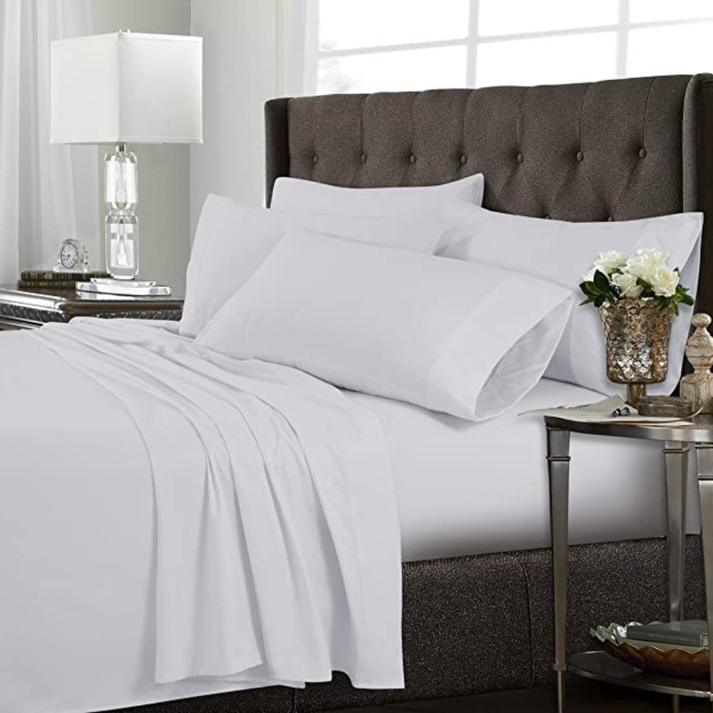 *CLEARANCE*  Tribeca Living Ultra-Soft Solid Deep Pocket 4PC Twin XL, White 0049